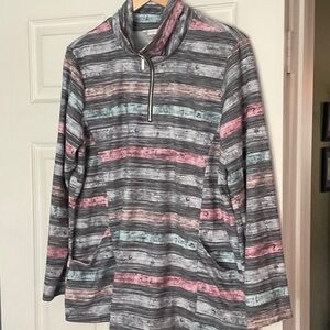 Christopher & Banks Multicolor Striped Cowl Neck Sweater